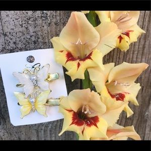 Sujetadores de cabello gota de mariposa